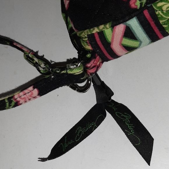 Vera Bradley Botanica Cosmetic Bag - Pink and Green on Black - Picture 8 of 8